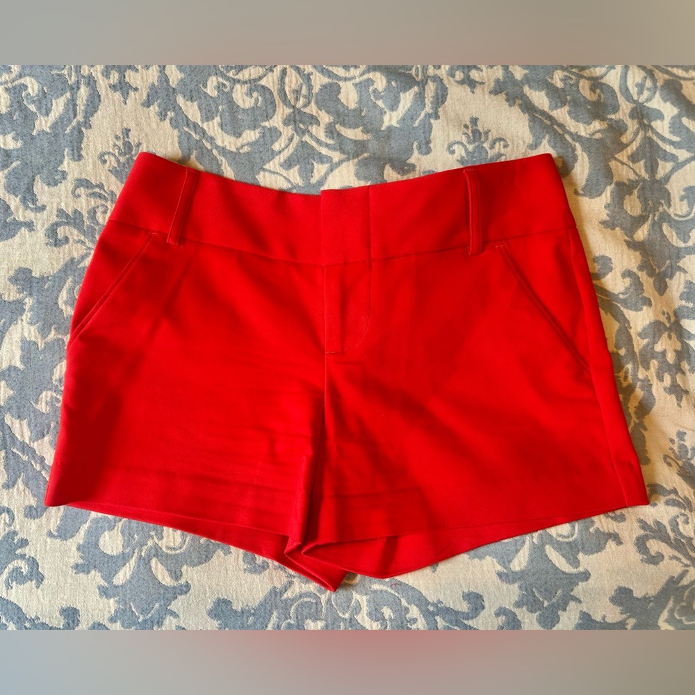 Alice + Olivia Vibrant Red High Waist Shorts